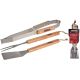 3-in-1 Grillbesteck-Set mit Holzgriff