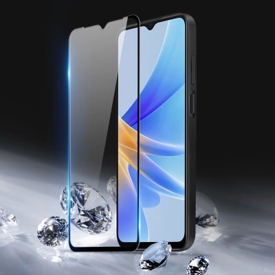 5. Dux Ducis 9D gehärtetes Glas Oppo A17 9H gehärtetes Glas mit schwarzem Rahmen