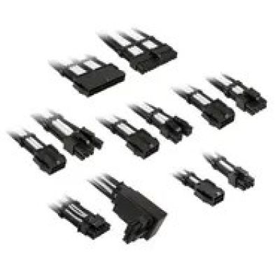 Kolink Core Pro Geflochtenes Kabelverlängerungsset 12V-2x6 Typ 2 – Tiefschwarz/Brillantweiß