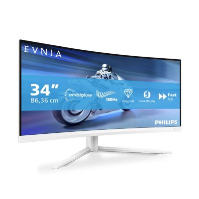 Philips 34M2C5501A/00 Computermonitor 86,4 cm (34") 3440 x 1440 px Wide Quad HD LCD Weiß