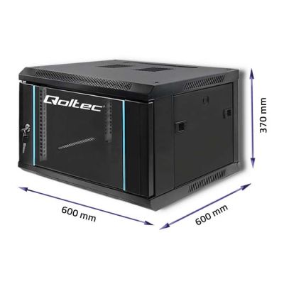 3. QOLTEC RACK 19" 6U 600X370X600 schwarzer Wandschrank