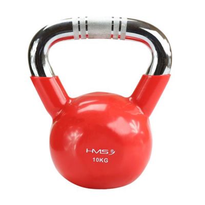 43. Kettlebell Gusseisengriff Chrom gerändelt HMS KTC06 ROT 