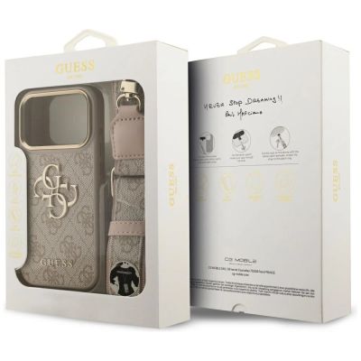 9. Guess 4G Big 4G Classic Logo Big Strap Metal Buttons Case für iPhone 17 Pro - Pink