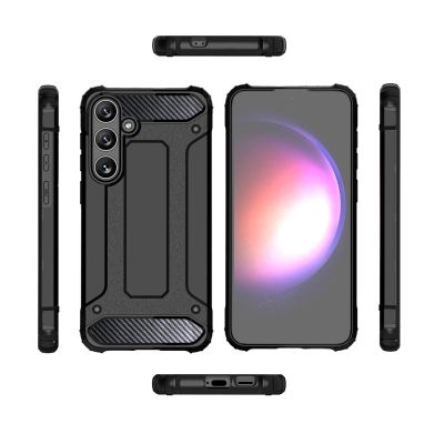 4. Hybrid Armor Hülle für Samsung Galaxy S24 FE gepanzerte Hybridhülle - Schwarz