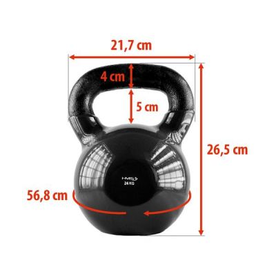 18. Kettenglocke, Gusseisen, vinylbeschichtet, schwarz HMS KNV24 