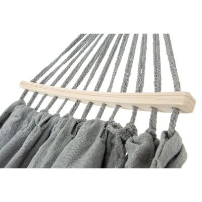 19. Gartenhängematte 2-Personen Luxus XXL 250x150cm mit Spreizstange und Bezug Grau 1031170