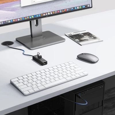 2. Orico PW3UR25-U3 USB-Hub mit 4 Anschlüssen (3x USB-A 3.0, 1x RJ45 2,5G Ethernet, 1,8 m Kabel) – Schwarz