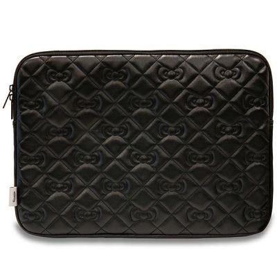 3. Hello Kitty Zip PU Quilted Bows-Tasche für einen 14-Zoll-Laptop – Schwarz