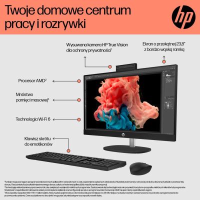 9. HPAiO 24-cr0312nw Ryzen 5 7520 23,8" FHD IPS 250 Nits AG 16 GB DDR5 SSD512 Radeon 610M CAM720p Tastatur + Maus Win11 Gehäuse Weiß 2 Jahre