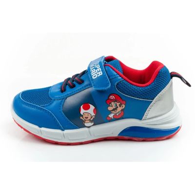 2. Leomil Kinder-Sportschuhe Super Mario Sneaker mit Klettverschluss und blauer LED-Beleuchtung