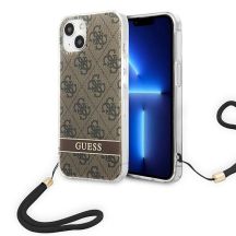 Guess GUOHCP14MH4STW iPhone 14 Plus 6,7 "braun / braunes Hardcase 4G Print Strap