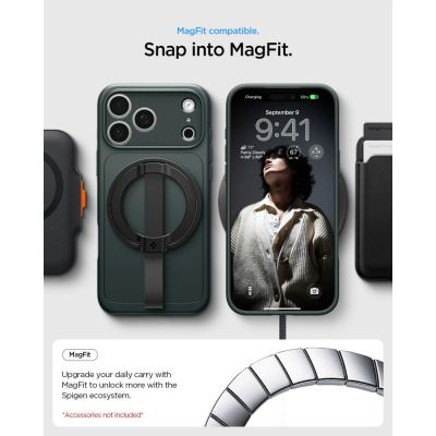 11. Spigen Thin Fit MagSafe Hülle für iPhone 18 Pro / 17 Pro – Grün