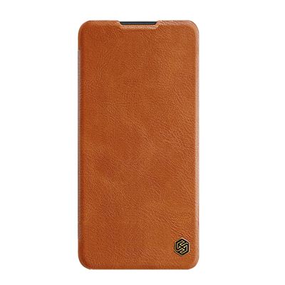 3. Nillkin Qin Case Schutzhülle für Xiaomi Redmi Note 11T 5G / Note 11S 5G / Note 11 5G (China) / Poco M4 Pro 5G, Kamera-Abdeckung, Holster-Abdeckung, Klapphülle, Braun