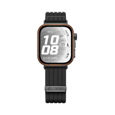 3. Tech-Protect Nylonarmband für Huawei Watch Fit 3 / 4 / 4 Pro / 5 / 5 Pro – Schwarz