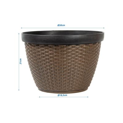 3. RATAN-TOPF AUS KUNSTSTOFF, DURCHM. 30,5 CM SASKA GARTEN