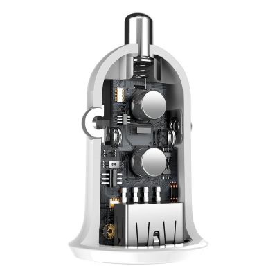 8. Baseus Grain Pro Autoladegerät 2x USB 4,8 A weiß (CCALLP-02)