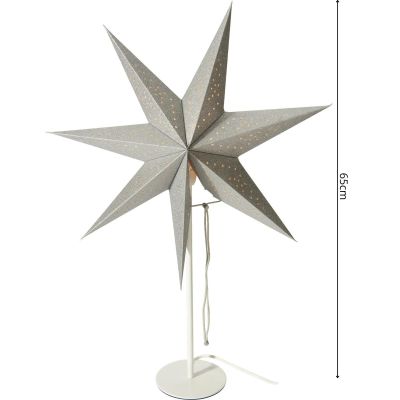 4. Dekorativer Stern mit LED-Beleuchtung, Höhe: 65 cm, Silber
