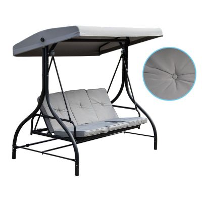 3. NINA Garten- und Balkonschaukel, 3-Sitzer, Grau