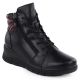 Schwarze Damen-Lederstiefeletten mit Keilabsatz Vinceza 39963