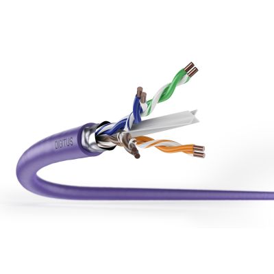 14. Digitus Cat.6 Installationskabel, F/UTP, Eca, AWG 23/1, LSOH, 305 m, Lila, Karton
