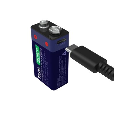 4. TRUST 9V-Batterie, aufladbar über USB-C