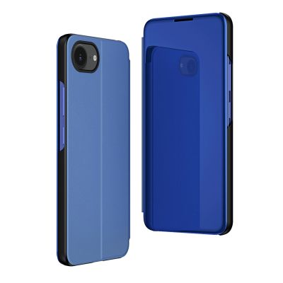 2. Transparente Schutzhülle für iPhone 16e/17e (Klappcover) – Blau