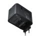 3. Acefast Z8 GaN 45W Reiseadapter 3x USB-C + 2x USB-A Reise-Wandladegerät mit 2500W-Netzsteckdose – Schwarz