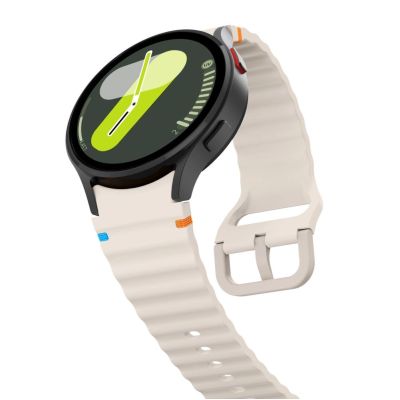 3. Tech-Protect Silikon-Sportarmband für Samsung Galaxy Watch 4/5/5 Pro/6/7/FE – Beige