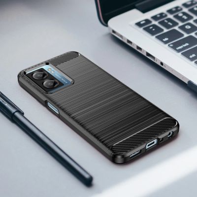 14. Carbon Case für Xiaomi Poco F4 5G flexible Silikon-Carbon-Hülle schwarz