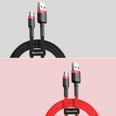 17. Baseus Cafule Cable durabel Kabel mit Nylon geflochtenes Ladekabel USB / micro USB 2A 3M schwarz-grau (CAMKLF-HG1)