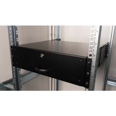 4. 19"-Schubladensystem für 3U-Serverschränke, abschließbar BK (EZD-3-B)