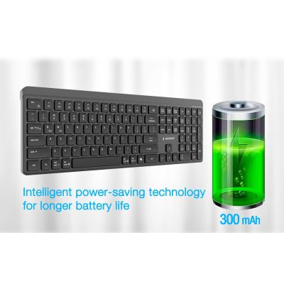 7. GEMBIRD Kabelloses Tastatur- und Maus-Set Slim Pro Business, Dual-Modus: 2,4 GHz + Bluetooth, russisches Layout, Schwarz