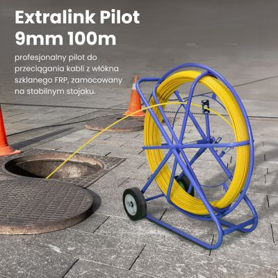 3. Glasfaserseil zum Kabelziehen 9 mm / 100 m (Pilot / Stab) PE + Ständer