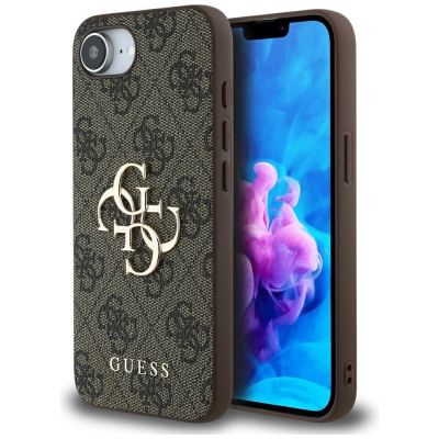 Guess 4G Big Logo Case für iPhone 16e - Braun