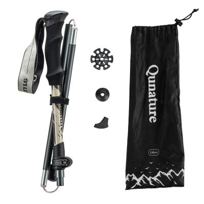 2. Qunature Nordic Walking Trekkingstock Aluminium 110 – 130 cm 1 Stk. - Braun