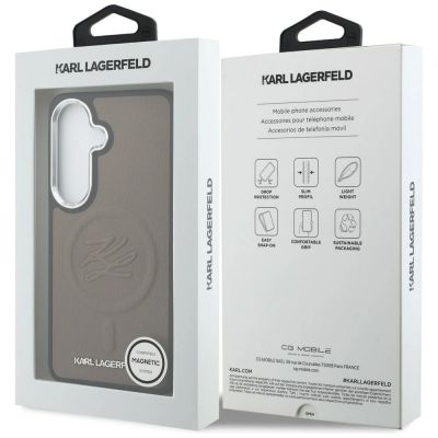 8. Karl Lagerfeld MagSafe Hülle mit geprägten Initialen für Samsung Galaxy S26+ - Braun