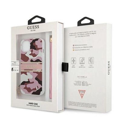 8. Guess GUHCP13SKCABPI iPhone 13 mini 5.4" pink/pink Hardcase Camo Strap Collection