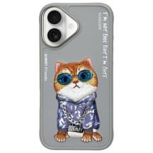 Nimmy Glasses Cool Cat iPhone 16 Hülle - Grau