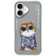 Nimmy Glasses Cool Cat iPhone 16 Hülle - Grau