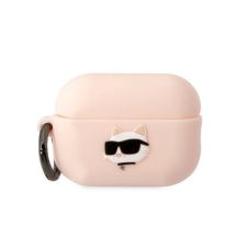 Karl Lagerfeld KLAP2RUNCHP AirPods Pro 2 Cover pink/pink Silikon Choupette Head 3D