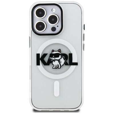 3. Karl Lagerfeld IML Choupette Sketch Logo MagSafe Hülle für iPhone 16 Pro - Transparent