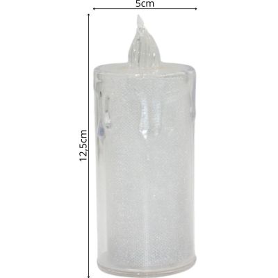 30. Dekorative Kerzen, 3 Stück, transparent, warmweiß, 1 LED
