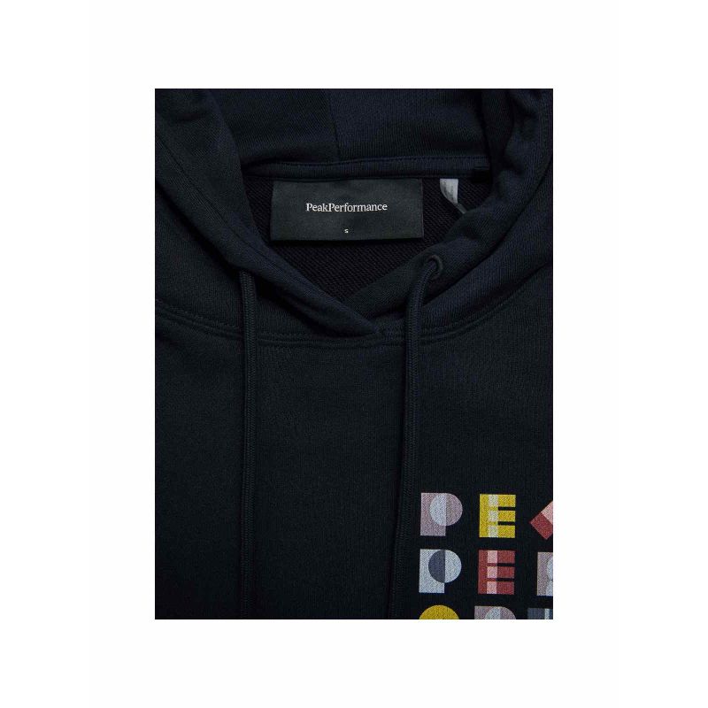 4. PEAK PERFORMANCE W Frottee-Hoodie mit Grafik für Damen, schwarz