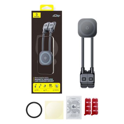 6. Baseus PrimeTrip C03sPro Kfz-Halterung für das Armaturenbrett mit Klebe-Induktionsladegerät – Schwarz