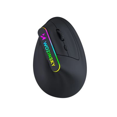 Wozinsky WMG-1164 Kabellose, vertikale, ergonomische Gaming-Maus mit 3600 DPI und RGB-Hintergrundbeleuchtung – Schwarz
