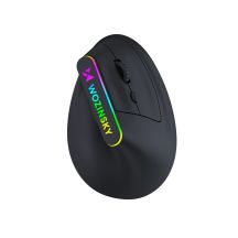 Wozinsky WMG-1164 Kabellose, vertikale, ergonomische Gaming-Maus mit 3600 DPI und RGB-Hintergrundbeleuchtung – Schwarz