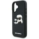 6. Karl Lagerfeld HC 3D Rubber Double Heads iPhone 16 Hülle - Schwarz
