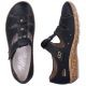 4. Damen-Lederschuhe mit Lochmuster, bequem, mit Klettverschluss, schwarz, Rieker 44852-14