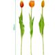12. Strauß aus 5 orangefarbenen Tulpen, 39 cm, naturgetreue Frühlingsdekoration