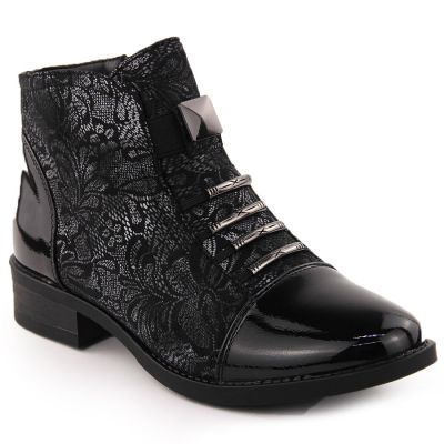6. Schwarze Damen-Arbeitsstiefel mit Socken Sabatina